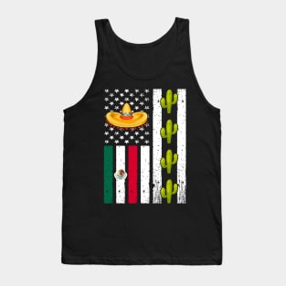 Mexican American Flag Cinco de Mayo Tank Top